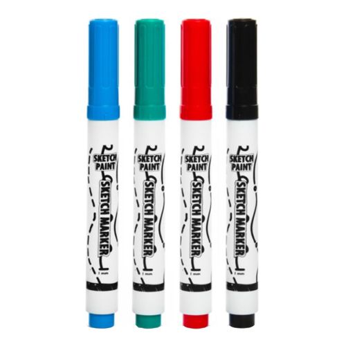 Sketch Marker, 4er Pack rot/blau/grün/schwarz