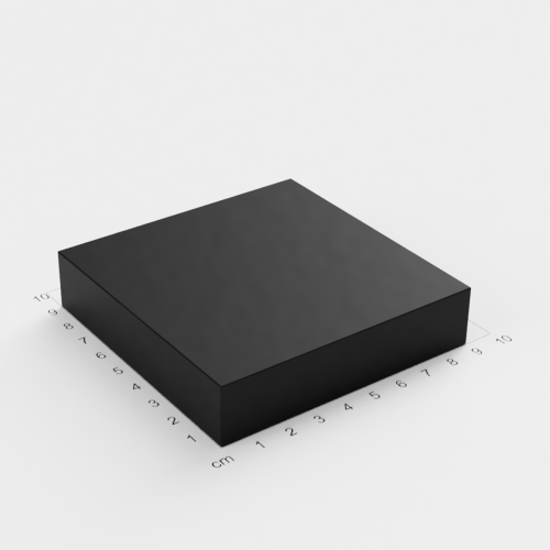 Neodym Quadermagnet, 90x90x20mm, schwarze Epoxyd-Beschichtung, Grade N52