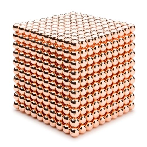 RIESEN Neocube aus 5 mm Magnetkugeln - Rosegold - Set mit 1000 Kugeln zum Würfel geformt