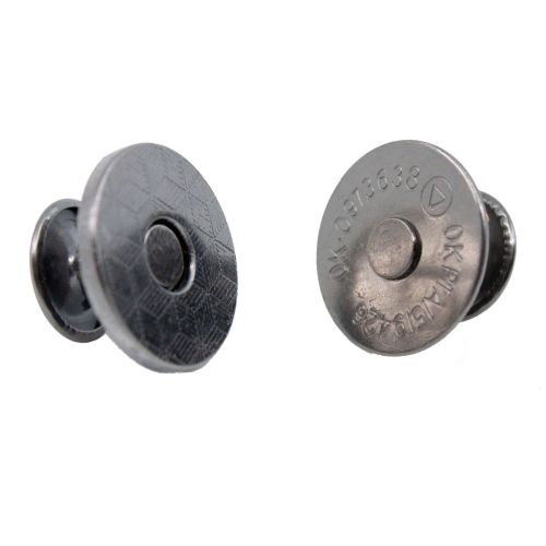 Magnetverschluss mit Nieten grau/ Durchmesser 18mm - Grau