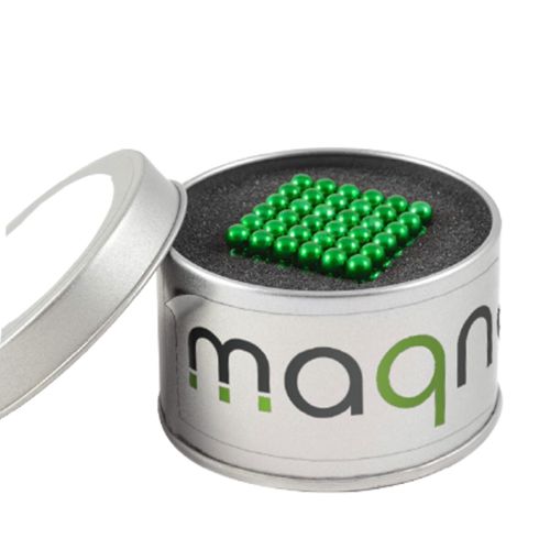 Neocube aus 5 mm Magnetkugeln - Set mit 216 Kugeln zum Würfel geformt - Aufkleber mit Firmenlogo