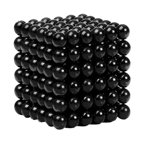Neocube aus 5 mm Magnetkugeln - Schwarz - Set mit 216 Kugeln zum Würfel geformt