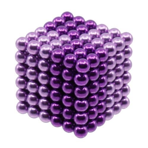Neocube aus 5 mm Magnetkugeln - Helllila-Lila - Set mit 216 Kugeln zum Würfel geformt