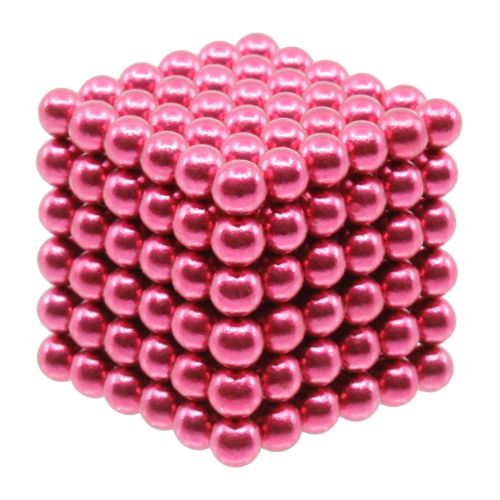 Neocube aus 5 mm Magnetkugeln - Pink - Set mit 216 Kugeln zum Würfel geformt