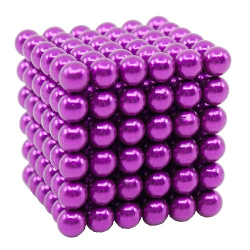 Neocube aus 5 mm Magnetkugeln - Violett - Set mit 216 Kugeln zum Würfel geformt